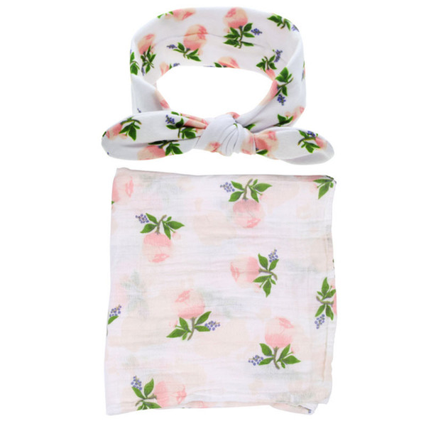 Hot Floral Infant Baby Swaddle Sack Girl Flower Blanket Newborn Baby Soft Cotton Cocoon Sleeping Bags With Knot Headband