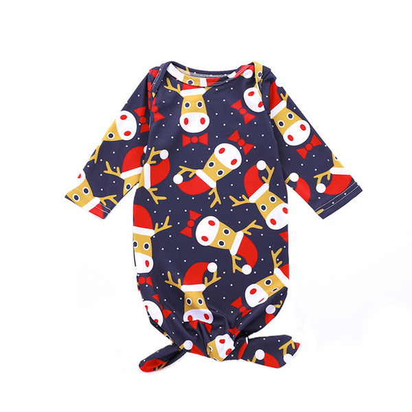 Babies Girls sleeping bag INS Autumn baby boys chirstmas reindeer printed long sleeve swaddle baby robe Newborn blanket Y592