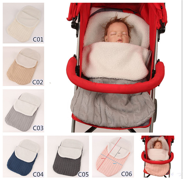 Thick Baby Swaddle Wrap Knit Envelope Newborn Sleeping Bag Baby Warm Swaddling Blanket Infant Stroller Sleep Sack Footmuff LE46