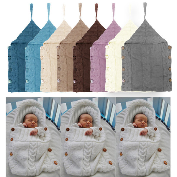 2018 Hot Sale 7Color Newborn Photo Props Set Two Pieces Baby Elastic Crochet sleeping bag baby Knitted Sleep bag Cosplay Costume photo props