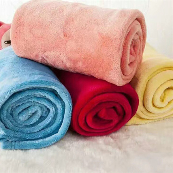 Hot 70*100Warm Flannel Fleece Blankets Soft Solid Blankets color Bedspread Plush Winter Summer Throw Blanket on for The Bed Sofa Manta CB203