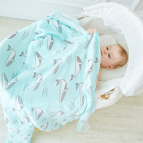 Baby Blanket 100% cotton Newborn Swaddle Wrap Soft Breathable Baby Stroller Cover Play Mat Flamingo Animal Pattern Bed Blanket