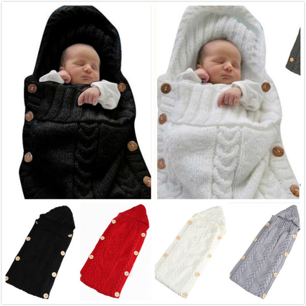 Autumn And Winter Baby Knitting Wool Button Photography Blankets Garden Cart Sleeping Bag ( —11 )