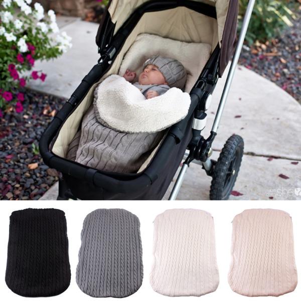 Wholesale- Newborn Baby Wrap Swaddle Blanket Polar Fleece Knitted Sleeping Bag Warm Winter Soft Sleep Sack Stroller Wrap For Infant V506