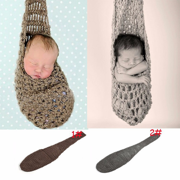 Baby Photography Props Hanging Bed Hammock Fish Net Baby Sleeping Bag Crochet Baby Bag Newborn Photo Props