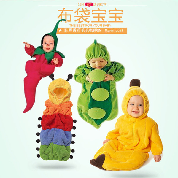 Newborn Baby sleeping bag caterpillar pea banana penguin chilli Pumpkin sleeping bags