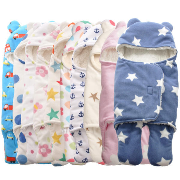 0-12 Months Autumn Baby Sleeping Bag Envelope For Newborn Baby Winter Swaddle Blanket Wrap Cute Sleeping Bags Solid Baby Bedding