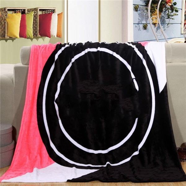 Fashion Pink Letter Blanket Soft Coral Rug Beach Towel Blankets Air conditioning Rugs Comfortable Carpet 130*150cm IC880