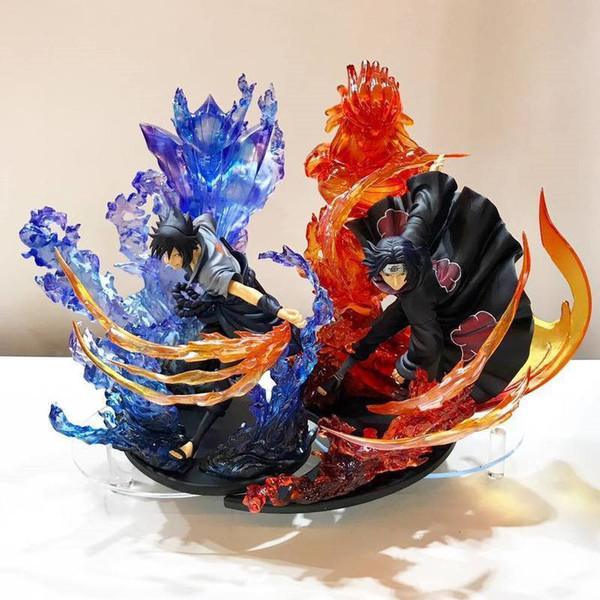 23cm Anime Naruto Pvc Action Figure Zero Uchiha Itachi Fire Sasuke Susanoo Relation Collection Model Toy J190508