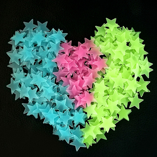 Star Wall Stickers Creative Stereo Plastic Luminous Fluorescent Paster Glowing In The Dark Decals Home Decor New TTA2114-3