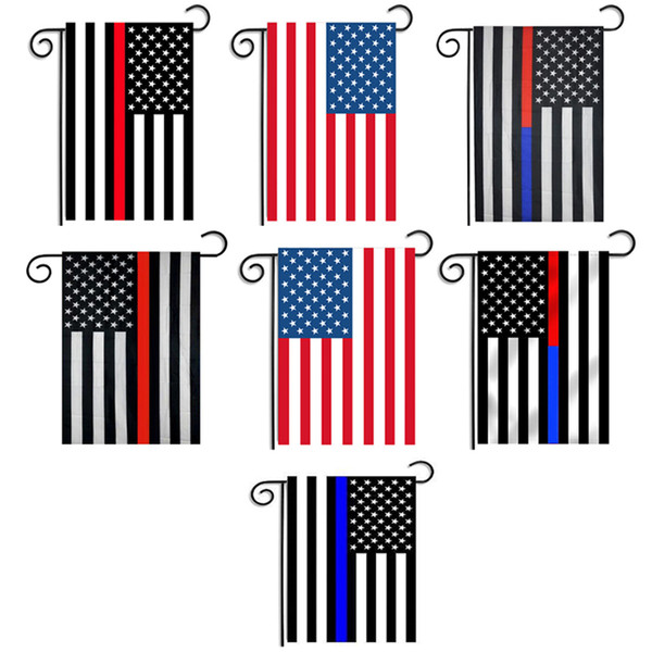 Hot Sale 30*45cm USA Flags party decoration Blue Line USA Flag Black, White And Blue American Flag Garden flag Nursery patio Decor
