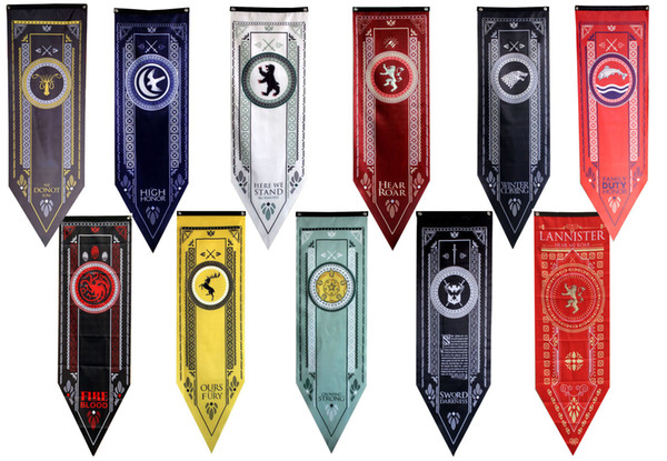 Game Of Thrones Banner Flag Stark Tully Targaryen Lannister Winter is coming Fire blood Home Decor Flag costume props