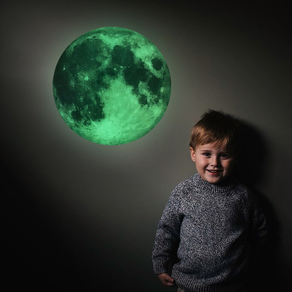 3 Colors Luminous Moon Wall Sticker Removable Kids Room Wall Decor Kindergarten Baby Bedroom Wall Sticker
