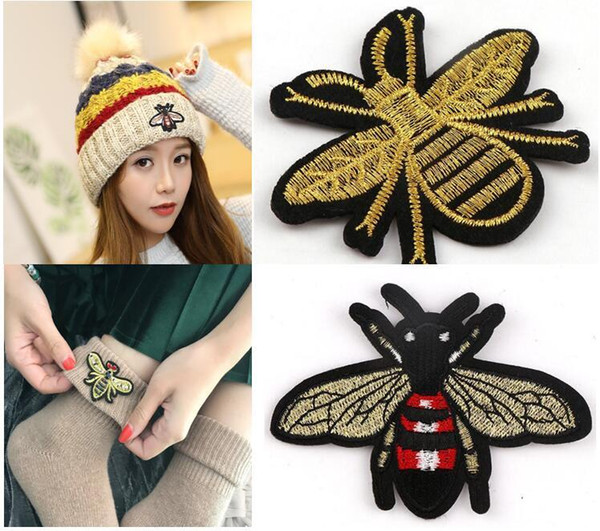 Bee Decoration Irons Embroidered Appliques Sewing On Stickers For Clothing fabric Bees Clothing Patches Embroidered Bee Irons-On Sew-On Part