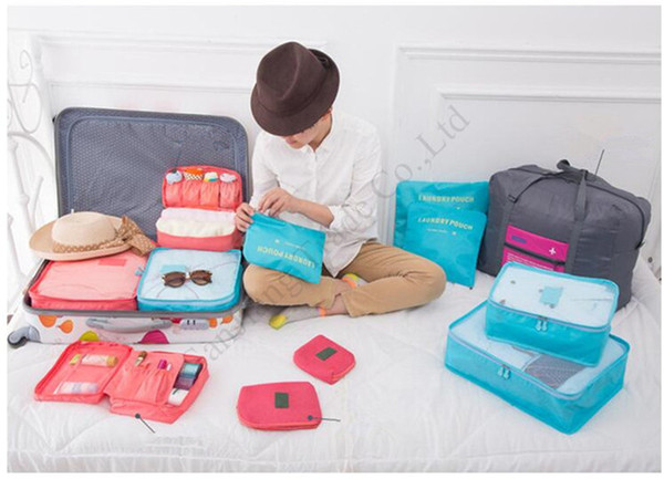 Multi-function 6 Pieces Travel Storage Bag Set Luggage Clothes Sorting Bag Six-piece Sets Unisex Travel Outdoor Storage Organizer Bag E11304