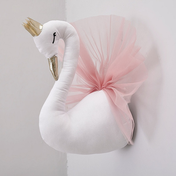 Vieeoease Baby Room Decorate Cute Crown Swan Wall Hanging Decoration 2018 Fashion Cartoon Animal Lace Design for Children Room EE-1191