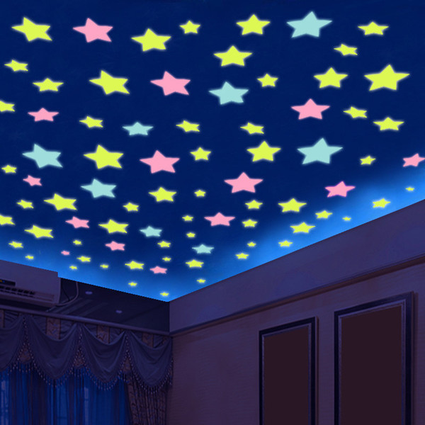 Brighter Glow in The Dark 3cm Stars for Kids Luminous 100 pcs Amazing for Children and Toddler Decorations Wall Stickers for Boys Room