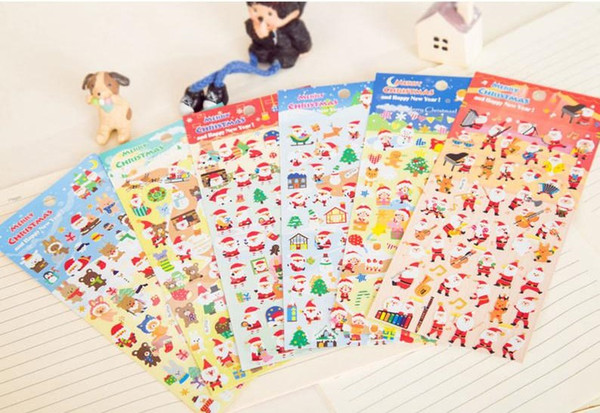 Snowflake Stickers Christmas Stickers Cartoon Santa Claus Christmas Tree Diy Handmade PVC Sticker for Glass Windows Party Home Decor A110802