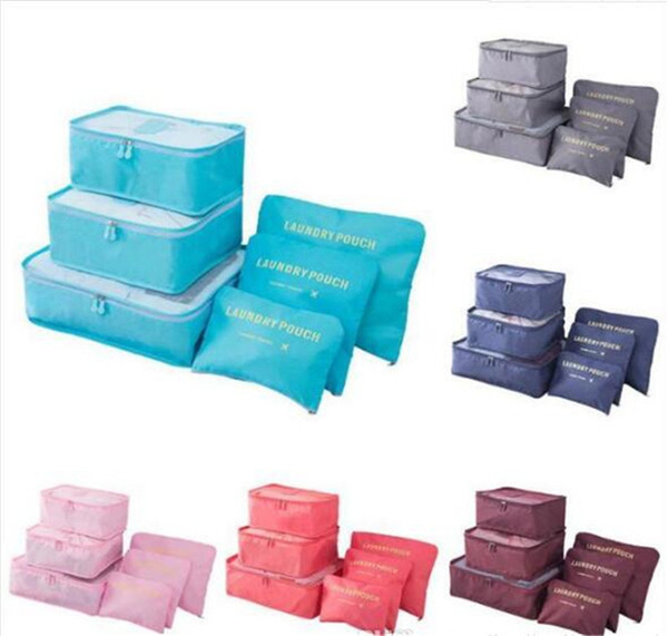 Laundry Pouch Travel Home Luggage Storage Bag Clothes Storage Organizer Portable Cosmetic Bags Bra Underwear Pouch Totes 6Pcs/lot E11304
