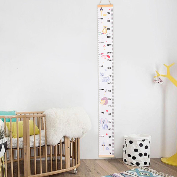 Home Wall Hanging Kids Height Measure Ruler Wall Sticker For Children Room Decoration Roll Up Nordic Style Baby Growth Chart Home Dec