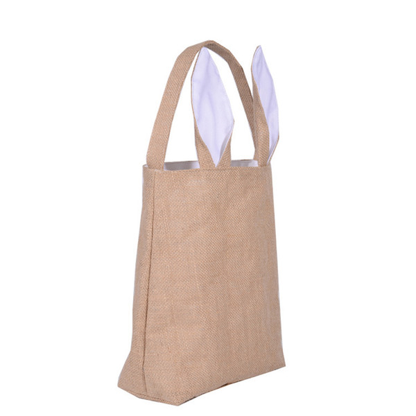 2017 New 5styles Cotton Linen Easter Bunny Ears Basket Bag For Easter Gift Packing Easter Handbag For Child Fine Festival Gift 255*305*100mm