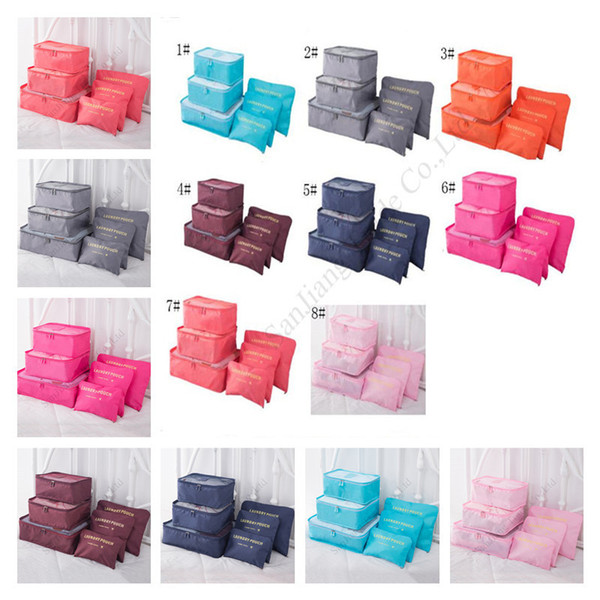 6Pcs/Set Travel Storage Bag Makeup Duffle Bag Large Capacity Home Luggage Clothes Shoes Buggy Bag Cosmetics Sorting Laundry Pouch E11304