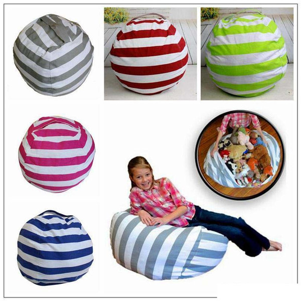 5 Colors 16 inch Storage Bean Bags Beanbag Chair Kids Bedroom Stuffed Animal Organizer Plush Toys Buggy Bags Baby Play Mat 30pcs