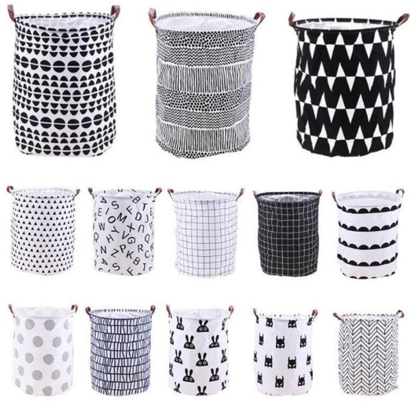 Wholesale INS lattice letter printing Storage Bags cartoon Christmas Designer Luxury Handbags Purses Kids Toys Dirty clothes basket BY1387