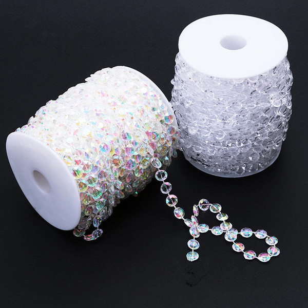 30 Meters Acrylic Fishing Line Artificial Pearls Beads Transparent Colorful Beads For Room Decoration Wedding Party DIY Decoration Free Ship