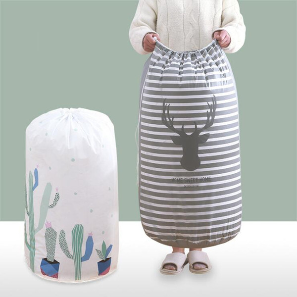 Cartoon Quilt Storage Bags Clothing Drawstring Pouch Pillows Quilt Blanket Bedding Organizer Home Multi Function Closet Bag FJ509