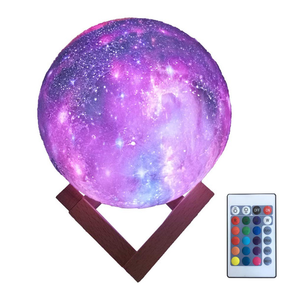 3D Printing Moon Lamp Moon Light Kids Night Light 16 Colors Change Touch and Remote Control Star Light Gift for Boys or Girls 5.9 inch
