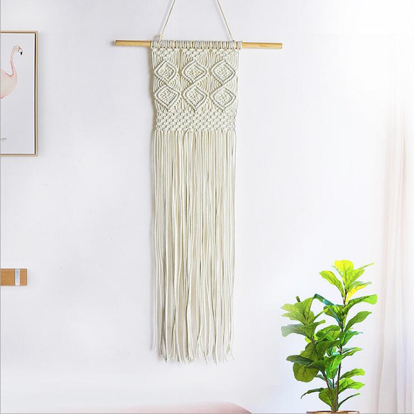 Bohemian style cotton rope tapestry European-style hand-woven living room wall decoration indoor and outdoor wall hanging