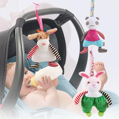 Cute style baby bed hanging toddler baby musical toy functional cartoon baby car bed hanging plush educational comfort toy