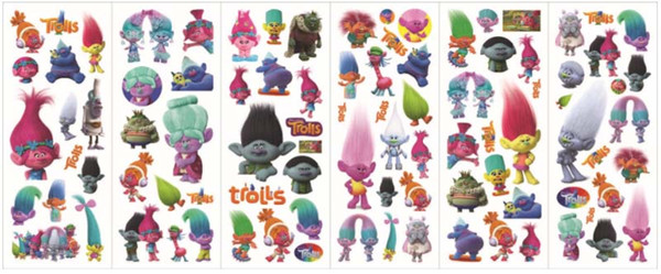 Trolls Poppy Sticker Cartoon Pattern Children School Reward Wall Desk Stickers Scrapbook Children Toys Stickers kids Gift toys