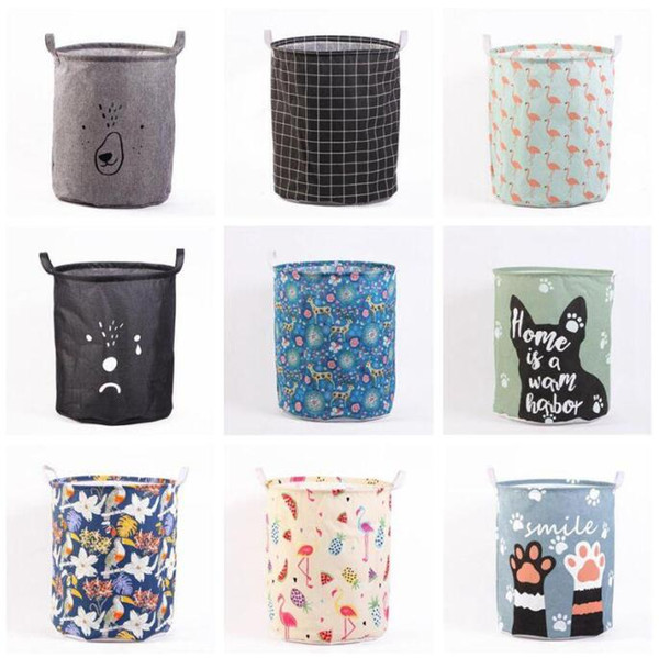 Laundry Basket Dity Clothes Storage Barrel Nordic Kids Toys Bucket Bags Foldable Sundries Cartoon Casket Waterproof Organizer Totes C7291
