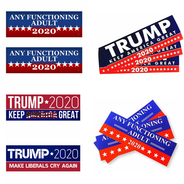 Trump 2020 Car Sticker 10pcs/lot Keep America great President General Election Vehicle Paster Autocar Decoration Bumper Stickers LJJA3764-4