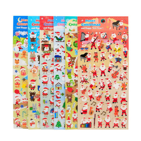 Wall Stickers Cartoon Stickers Christmas Posters Animal Santa Claus Christmas Tree Handmade PVC Sticker Glass Windows Party Favor A110802