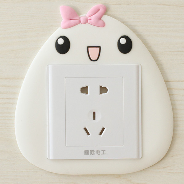 Lovely Animal Sheep Frog Printed Wall Dec Switch sticker Creative home decoration Wall sticker affixed Felt hollow Switch Protective Cover