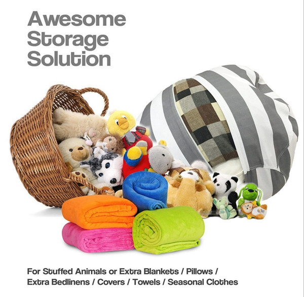 2000pcs 16 inch Storage Bean Bags Beanbag Chair Kids Bedroom Stuffed Animal Organizer Plush Toys Buggy Bags Baby Play Mat