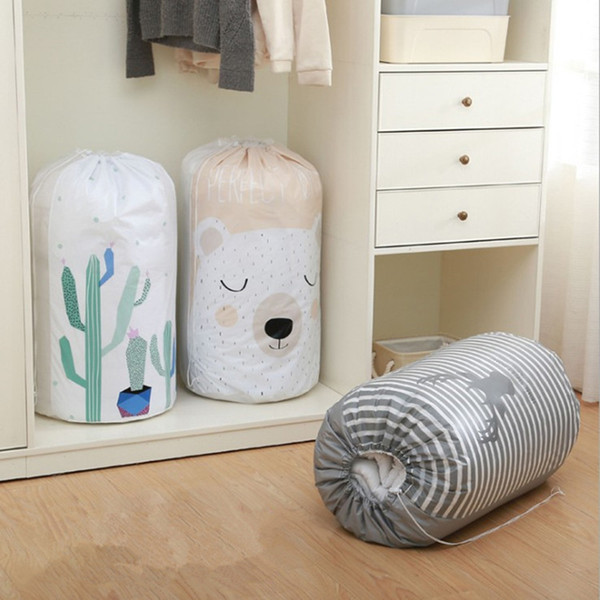 Cartoon Quilt Storage Bags Clothing Drawstring Pouch Pillows Quilt Blanket Bedding Organizer Home Multi Function Closet Bag C674