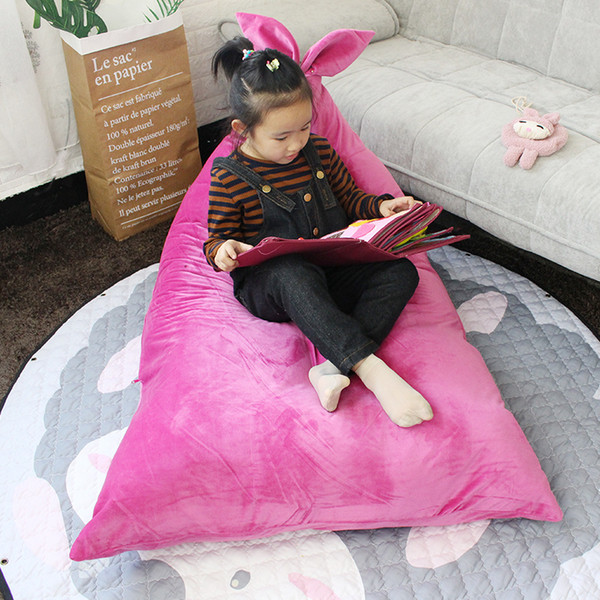 Rabbit Ears Cartoon Storage Bag Creative Modern Stuffed Storage Bean Bag Chair Portable Kids Clothes Toy Storage Bags LE353-U
