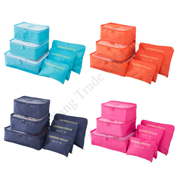 Laundry Pouch Travel Home Luggage Storage Bag Clothes Storage Organizer Portable Cosmetic Bags Bra Underwear Pouch 6Pcs/Set 8 Colors E11304