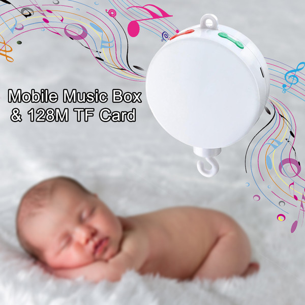 Digital Baby Crib Mobile Music Box, Battery-Operated and Volume Control With 128M TF Card 12 Tunes Prelaoded,Support Extended to 2GB