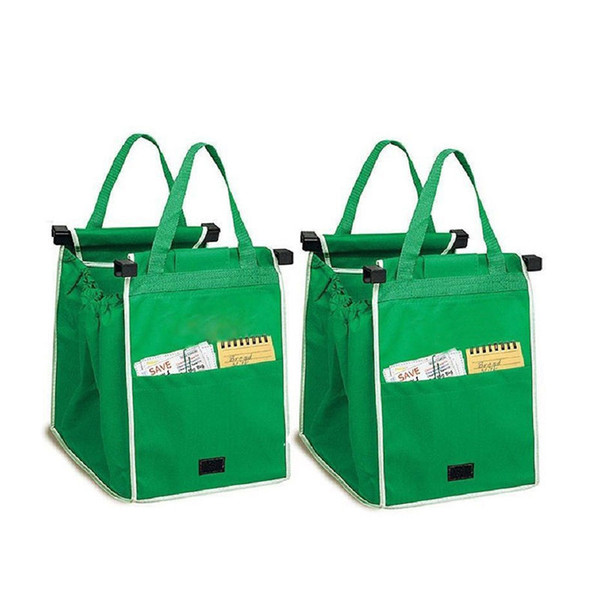 Grab Bag Clip-To-Cart Grocery Shopping Bags Reusable Eco Foldable Shopping Bag Storage Bags Boxes Baskets BIg size C3807