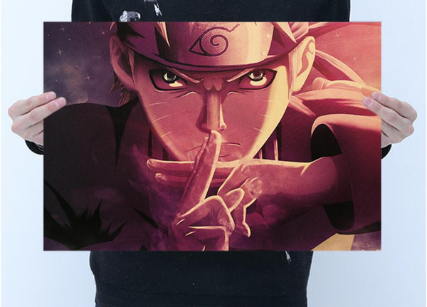 Free shipping hot high quality Brown Poster Uzumaki Naruto Hokage and Mural for your home and business brown paper about 50*35cm