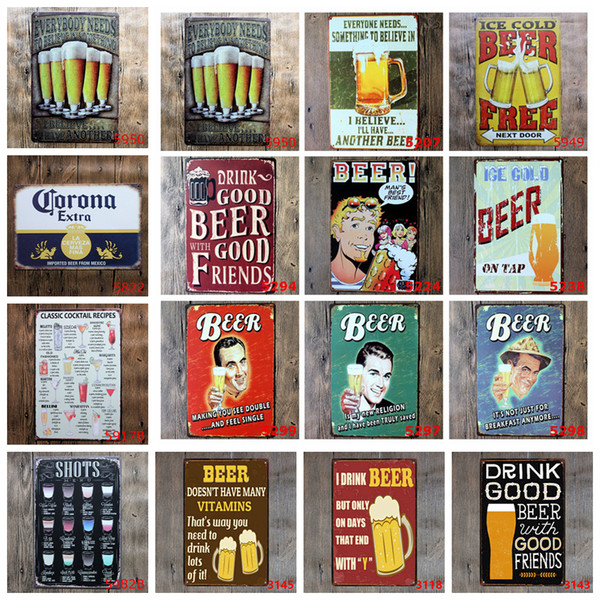 20*30cm Vintage Bear Metal Tin Signs 34styles Wall Decor AUTOS Cars Iron Paintings Tin Plate Pub Bar Garage Home Decor AAA1353
