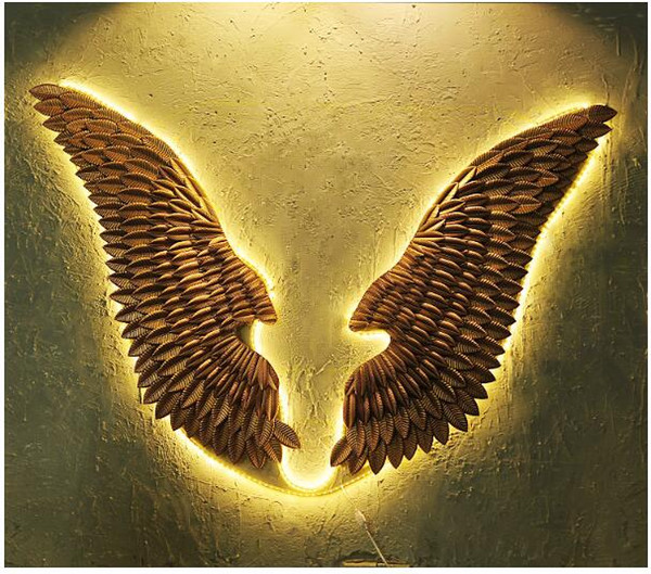 Angel Wing Wall Decorations Retro Iron Art Decoration Creative wall decoration wall hanging bar cafe Internet cafe decorative pendant