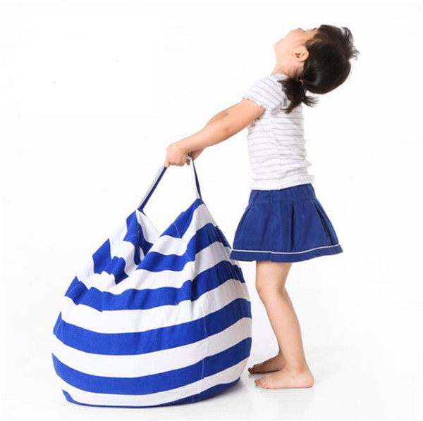 22 Canvas toys Storage Bean Bas Bag kids Beanbags stuffed animal toys lazy sofa chair Striped plush toys clothing Storage Bags boxes