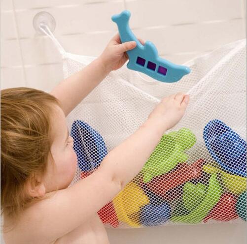 Baby Bathroom Mesh Bag Child Bath Toy Bag Net Suction Cup Baskets Kids Bath Toy Bag Net