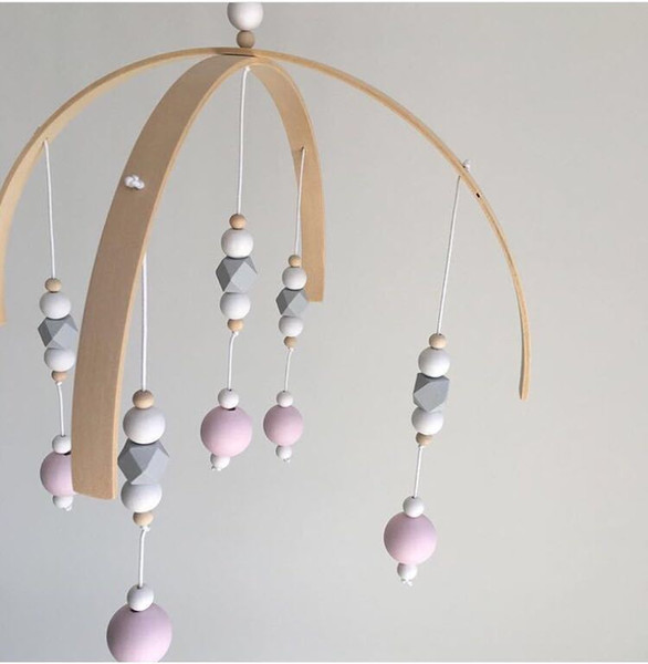 INS Nordic Style Wooden Beads Wind Chimes for Kids Room Baby Bed Hanging Wind Bell Newborn Gifts Nursery Decor Photography Props